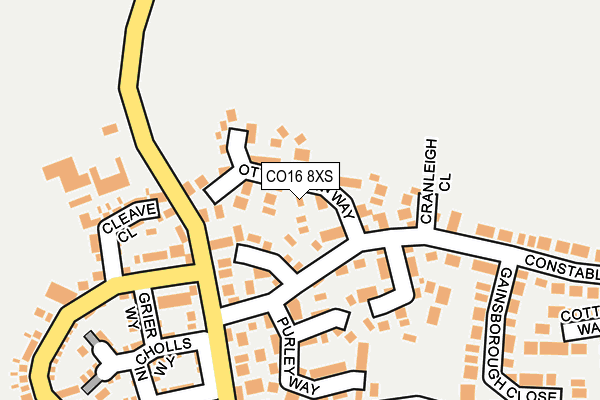 CO16 8XS map - OS OpenMap – Local (Ordnance Survey)