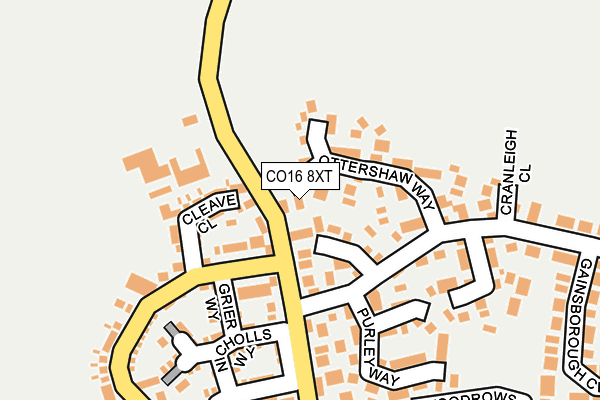 CO16 8XT map - OS OpenMap – Local (Ordnance Survey)