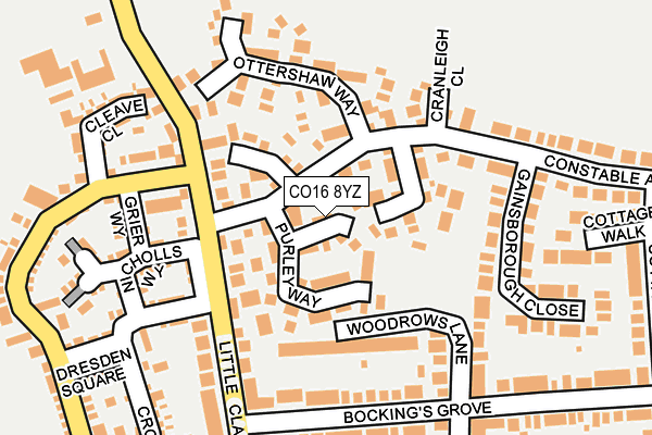 CO16 8YZ map - OS OpenMap – Local (Ordnance Survey)
