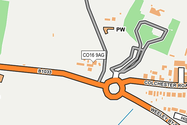 CO16 9AG map - OS OpenMap – Local (Ordnance Survey)