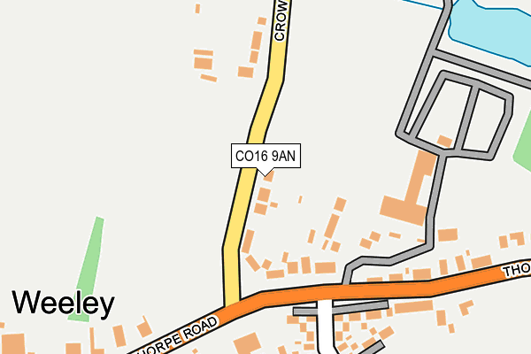CO16 9AN map - OS OpenMap – Local (Ordnance Survey)