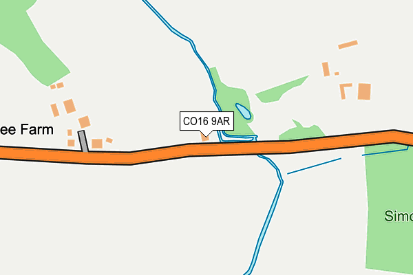 CO16 9AR map - OS OpenMap – Local (Ordnance Survey)