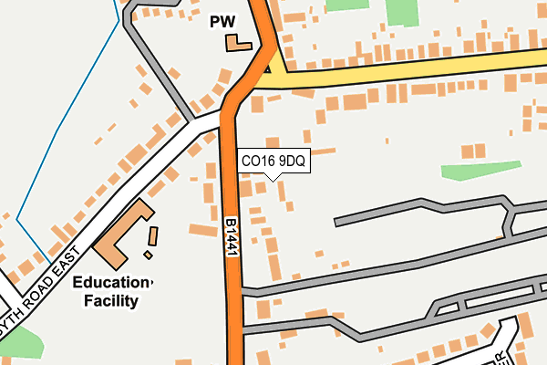 CO16 9DQ map - OS OpenMap – Local (Ordnance Survey)