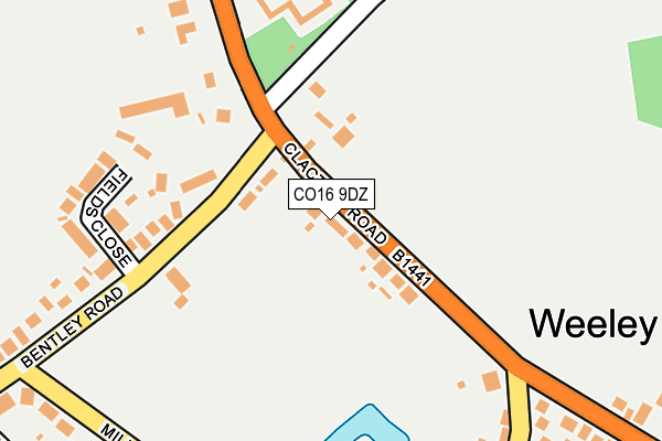 CO16 9DZ map - OS OpenMap – Local (Ordnance Survey)