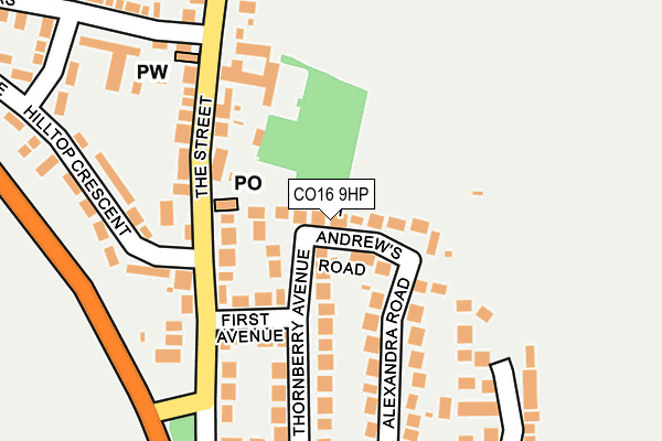 CO16 9HP map - OS OpenMap – Local (Ordnance Survey)
