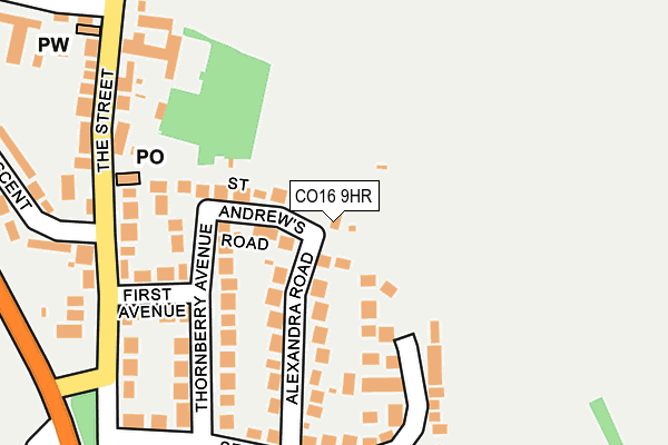 CO16 9HR map - OS OpenMap – Local (Ordnance Survey)