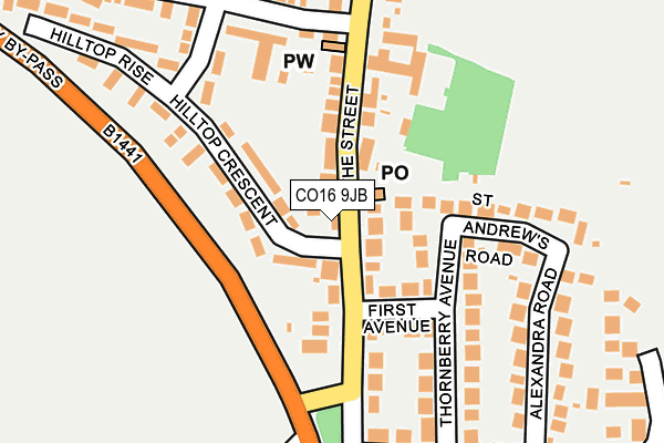 CO16 9JB map - OS OpenMap – Local (Ordnance Survey)