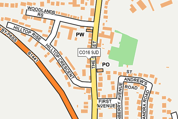 CO16 9JD map - OS OpenMap – Local (Ordnance Survey)
