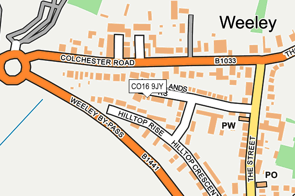 CO16 9JY map - OS OpenMap – Local (Ordnance Survey)