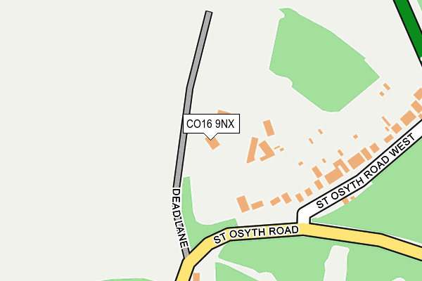 CO16 9NX map - OS OpenMap – Local (Ordnance Survey)