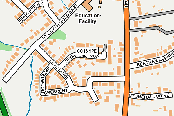 CO16 9PE map - OS OpenMap – Local (Ordnance Survey)