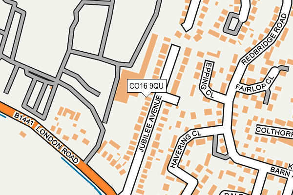 CO16 9QU map - OS OpenMap – Local (Ordnance Survey)