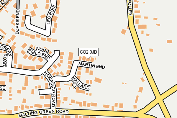 CO2 0JD map - OS OpenMap – Local (Ordnance Survey)