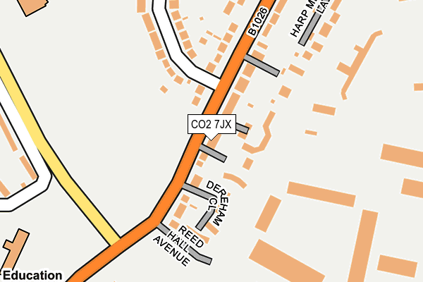 CO2 7JX map - OS OpenMap – Local (Ordnance Survey)