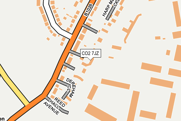 CO2 7JZ map - OS OpenMap – Local (Ordnance Survey)