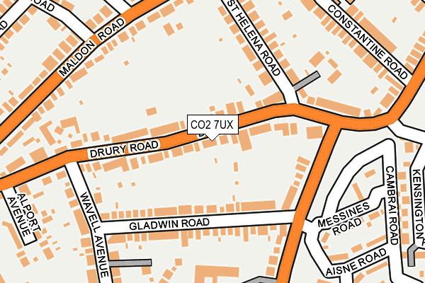 CO2 7UX map - OS OpenMap – Local (Ordnance Survey)