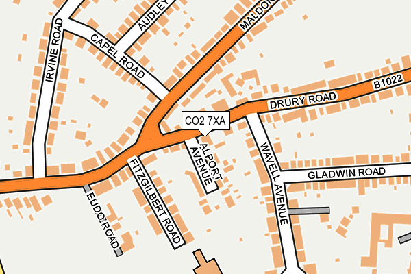 CO2 7XA map - OS OpenMap – Local (Ordnance Survey)