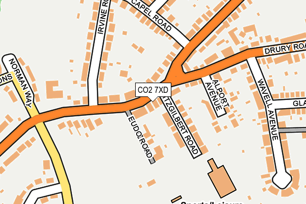 CO2 7XD map - OS OpenMap – Local (Ordnance Survey)