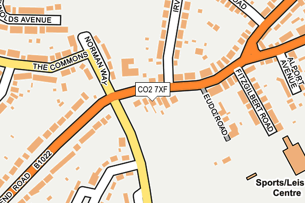 CO2 7XF map - OS OpenMap – Local (Ordnance Survey)