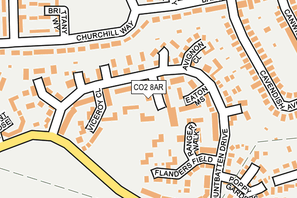 CO2 8AR map - OS OpenMap – Local (Ordnance Survey)