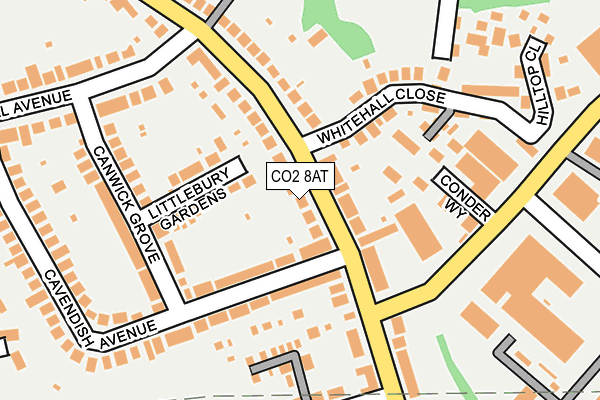 CO2 8AT map - OS OpenMap – Local (Ordnance Survey)