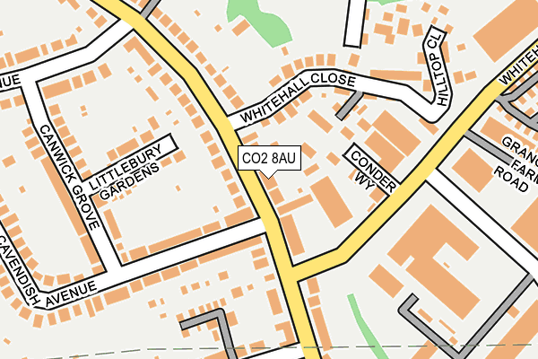 CO2 8AU map - OS OpenMap – Local (Ordnance Survey)