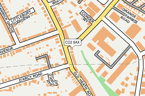 CO2 8AX map - OS OpenMap – Local (Ordnance Survey)