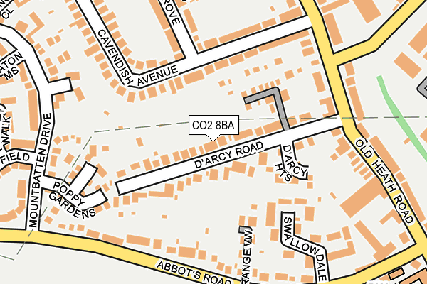 CO2 8BA map - OS OpenMap – Local (Ordnance Survey)