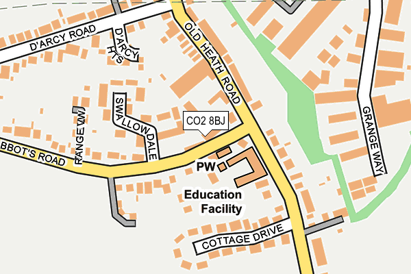 CO2 8BJ map - OS OpenMap – Local (Ordnance Survey)