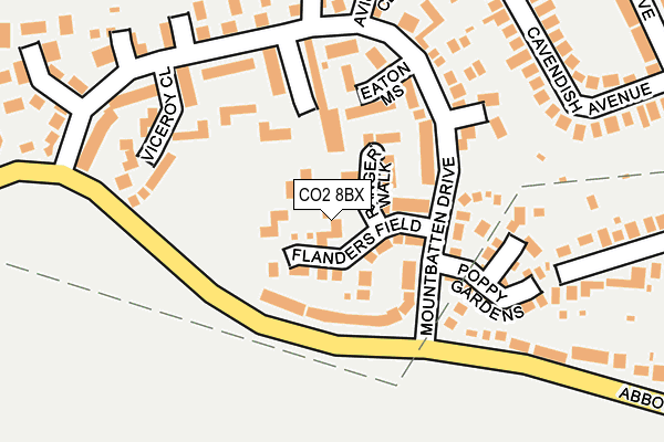CO2 8BX map - OS OpenMap – Local (Ordnance Survey)