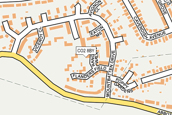 CO2 8BY map - OS OpenMap – Local (Ordnance Survey)