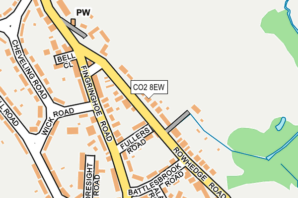 CO2 8EW map - OS OpenMap – Local (Ordnance Survey)