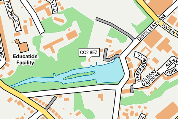 CO2 8EZ map - OS OpenMap – Local (Ordnance Survey)