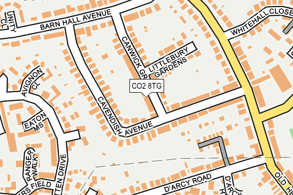 CO2 8TG map - OS OpenMap – Local (Ordnance Survey)