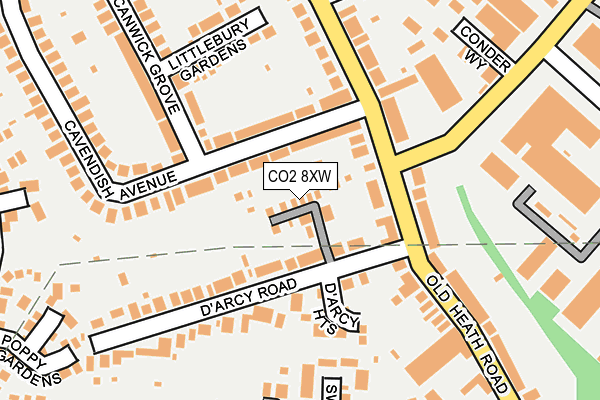CO2 8XW map - OS OpenMap – Local (Ordnance Survey)