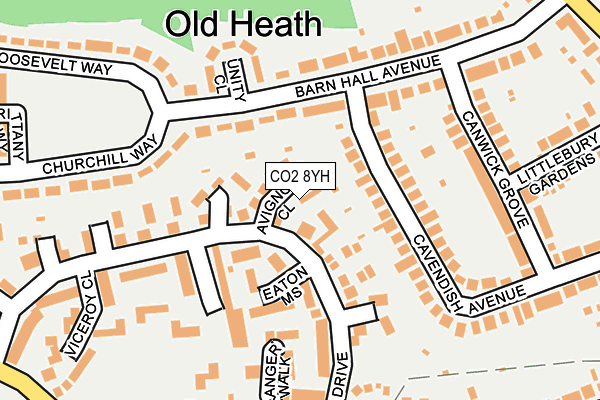 CO2 8YH map - OS OpenMap – Local (Ordnance Survey)