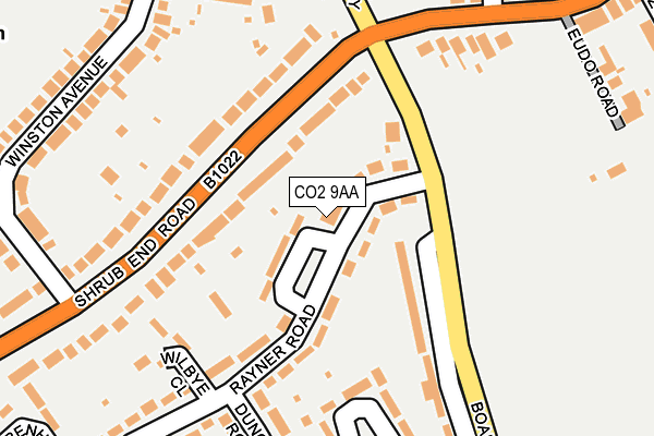 CO2 9AA map - OS OpenMap – Local (Ordnance Survey)