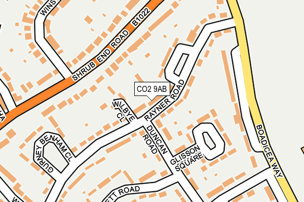 CO2 9AB map - OS OpenMap – Local (Ordnance Survey)