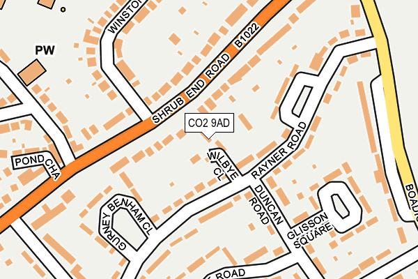 CO2 9AD map - OS OpenMap – Local (Ordnance Survey)