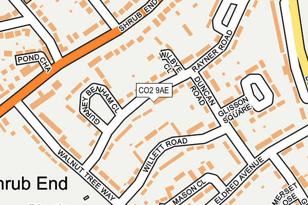 CO2 9AE map - OS OpenMap – Local (Ordnance Survey)