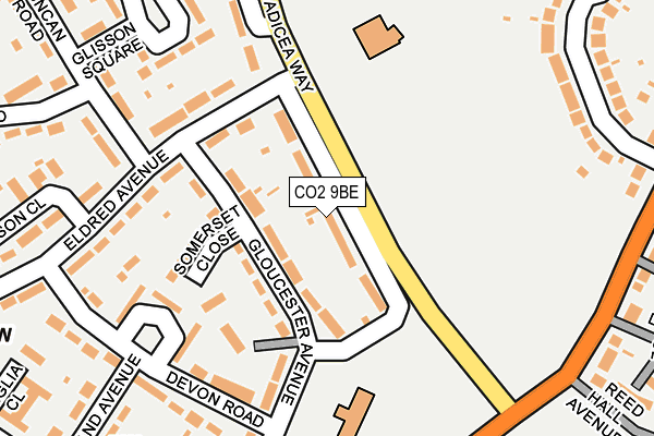 CO2 9BE map - OS OpenMap – Local (Ordnance Survey)