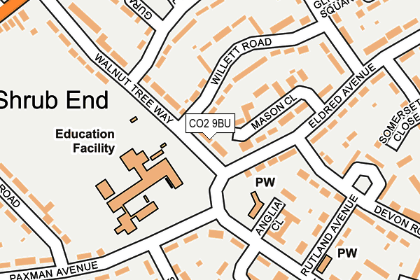 CO2 9BU map - OS OpenMap – Local (Ordnance Survey)