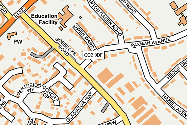 CO2 9DF map - OS OpenMap – Local (Ordnance Survey)