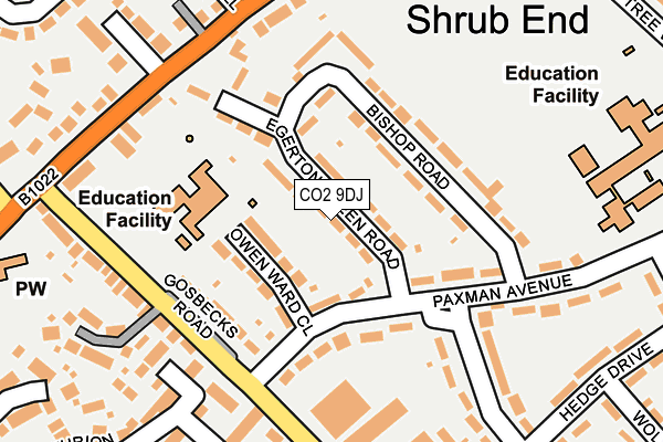 CO2 9DJ map - OS OpenMap – Local (Ordnance Survey)