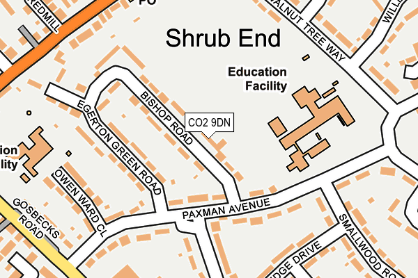 CO2 9DN map - OS OpenMap – Local (Ordnance Survey)