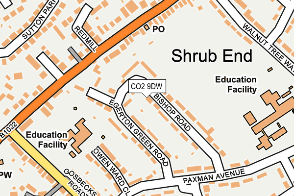 CO2 9DW map - OS OpenMap – Local (Ordnance Survey)