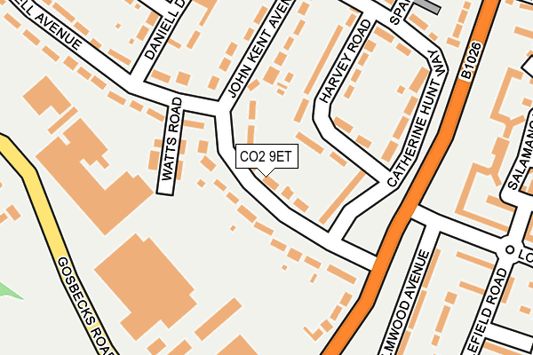 CO2 9ET map - OS OpenMap – Local (Ordnance Survey)