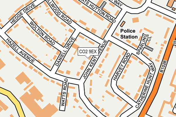 CO2 9EX map - OS OpenMap – Local (Ordnance Survey)