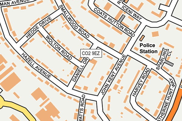 CO2 9EZ map - OS OpenMap – Local (Ordnance Survey)
