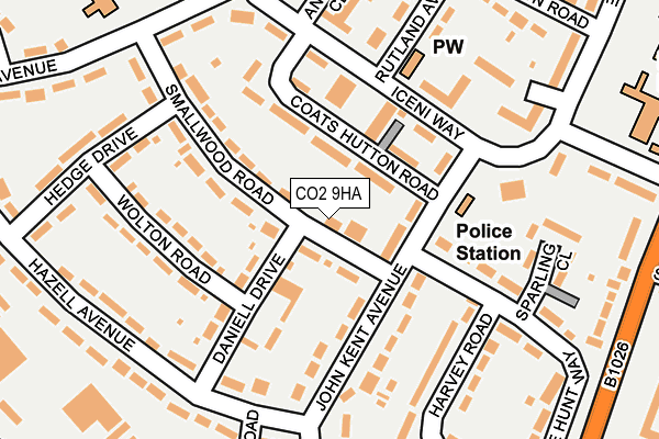 CO2 9HA map - OS OpenMap – Local (Ordnance Survey)